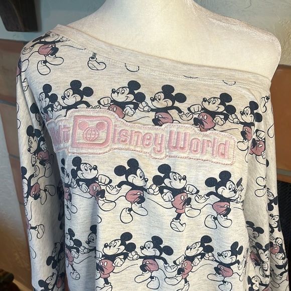 Walt Disney World Mickey Mouse one shoulder sweatshirt, size L! - Picture 2 of 8